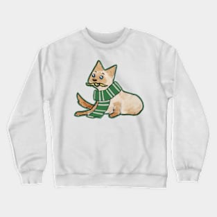 green and silver cat Crewneck Sweatshirt